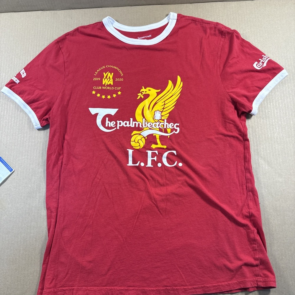 LFC Liverpool Football Club Sports Ringer Tee Size XL, Boxercraft 19/20